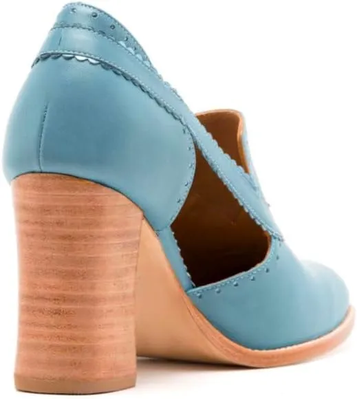 MOOMMO Women Chunky High Heel Loafer Pumps Round Toe Side Cut Pumps Sandals 3 inch Stacked Block Heel Sandal Booties Slip On Dress Shoes Matte Vintage Classic Office Party 4-11 M US