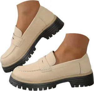 Orthoture-Orthopedic Loafers Shoes for Women 2024 Comfort Orthopedic Shoes Womens Round Toe Platform Walking Shoes,Platform Loafers,Womens Round Toe Walking Shoe, Slip on Shoes
