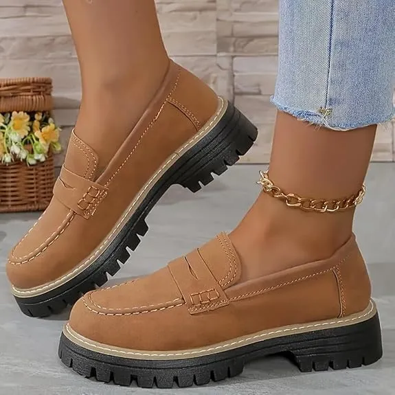 Orthoture-Orthopedic Platform Loafers, Orthoture Womens Shoes, Comfort Orthopedic Shoes, Womens Round Toe Walking Shoe
