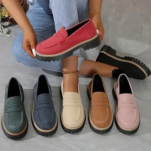 Orthoture-Orthopedic Platform Loafers, Orthoture Womens Shoes, Comfort Orthopedic Shoes, Womens Round Toe Walking Shoe