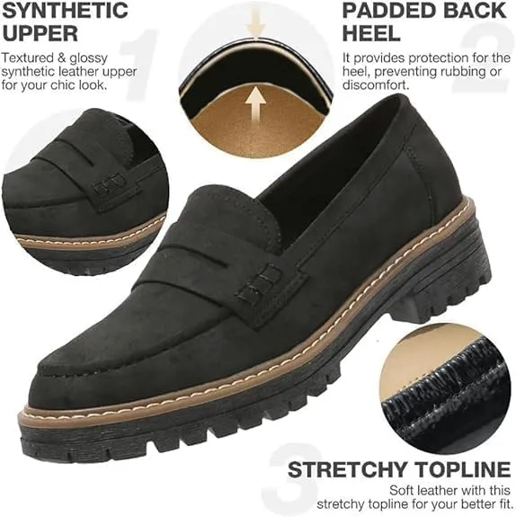Orthoture-Orthopedic Platform Loafers, Orthoture Womens Shoes, Comfort Orthopedic Shoes, Womens Round Toe Walking Shoe