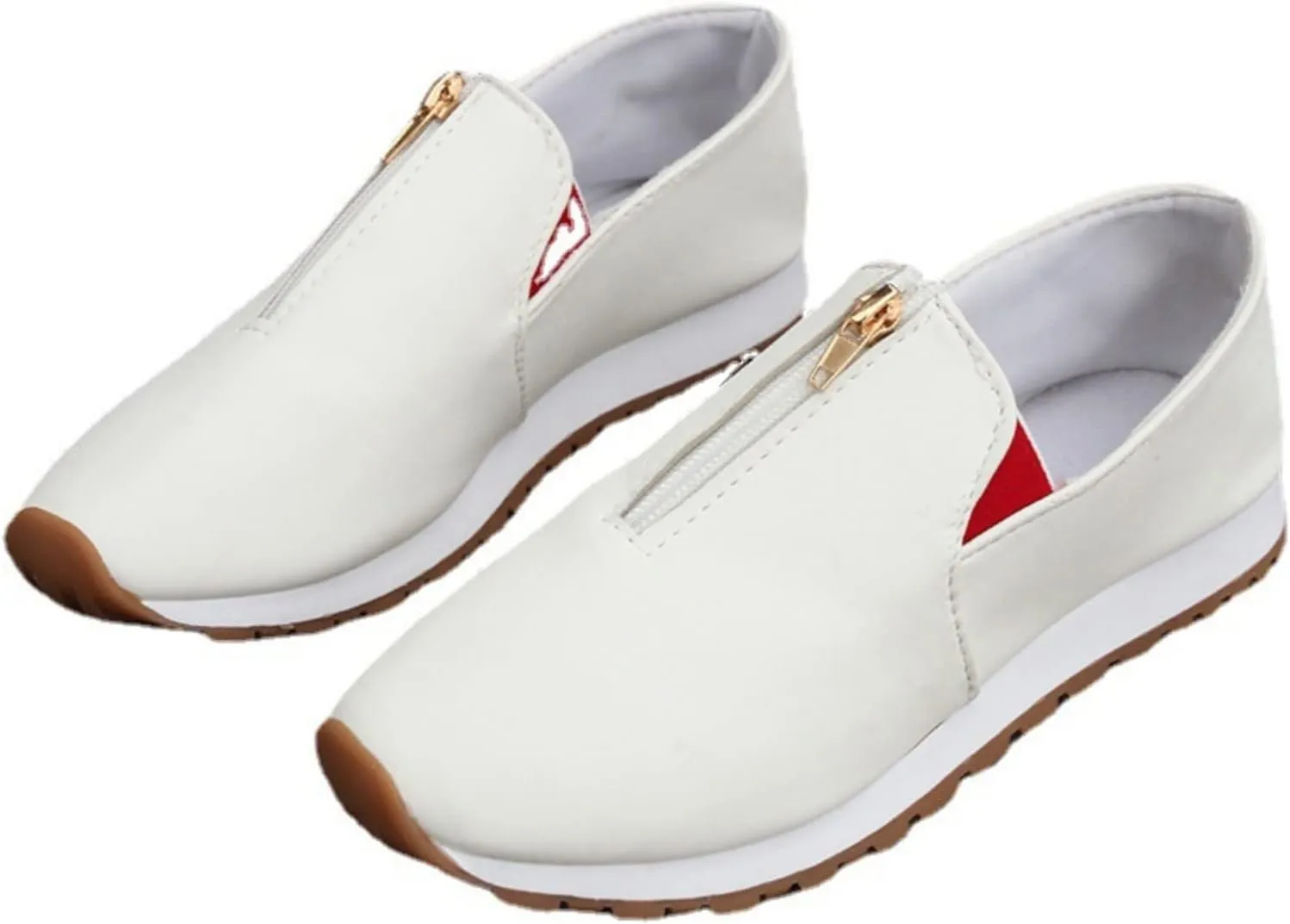 pearlzone Women's Casual Zipper Slip on Shoes,Casual Everyday Shoes,Casual Driving Loafers Walking Shoes for Women