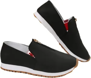 pearlzone Women's Casual Zipper Slip on Shoes,Casual Everyday Shoes,Casual Driving Loafers Walking Shoes for Women