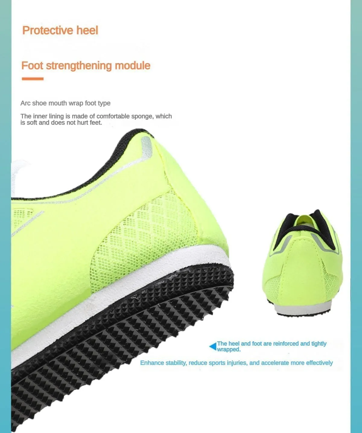 Professional Athletic Training Shoes, Suitable for Men, Women Track and Field Spikes Breathable Jumping & Middle-Distance Running Shoes