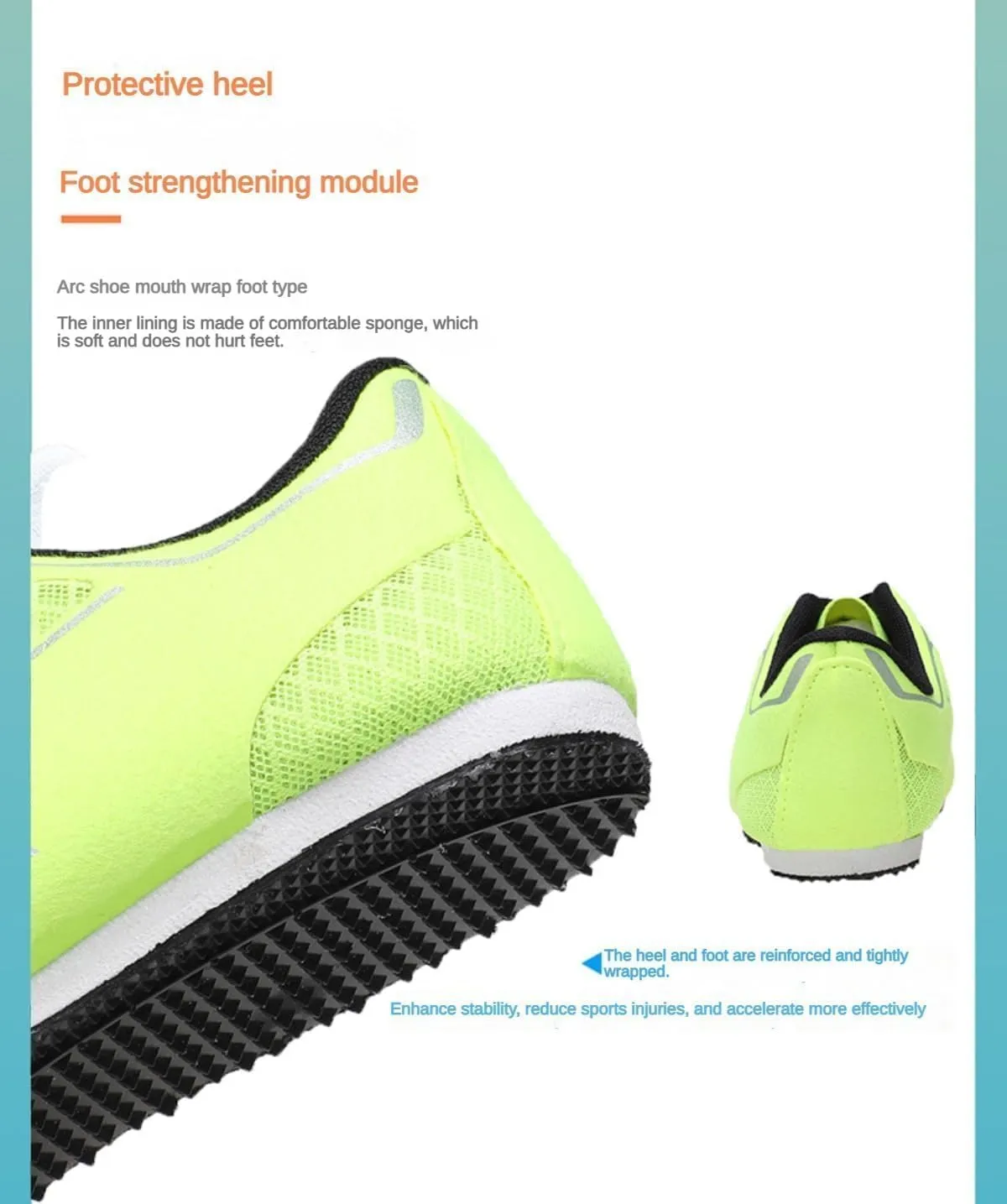 Professional Athletic Training Shoes, Suitable for Men, Women Track and Field Spikes Breathable Jumping & Middle-Distance Running Shoes