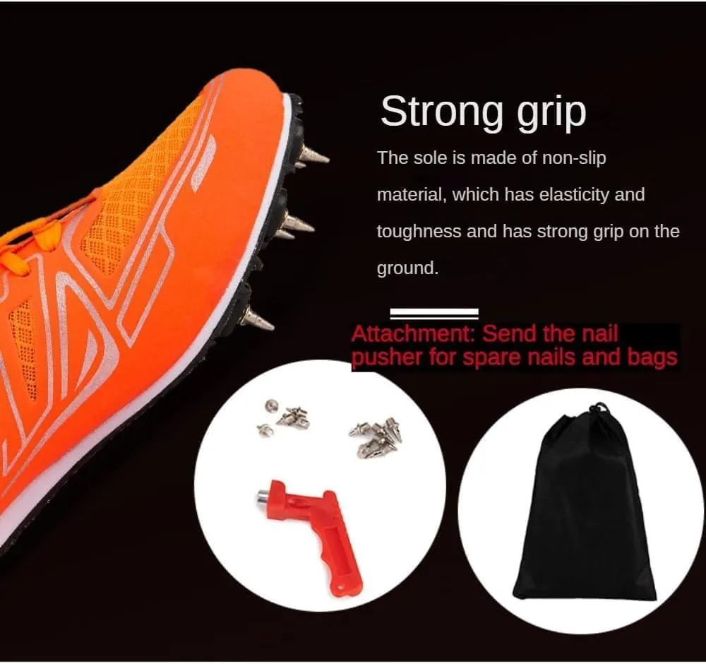 Professional Athletic Training Shoes, Suitable for Men, Women Track and Field Spikes Breathable Jumping & Middle-Distance Running Shoes