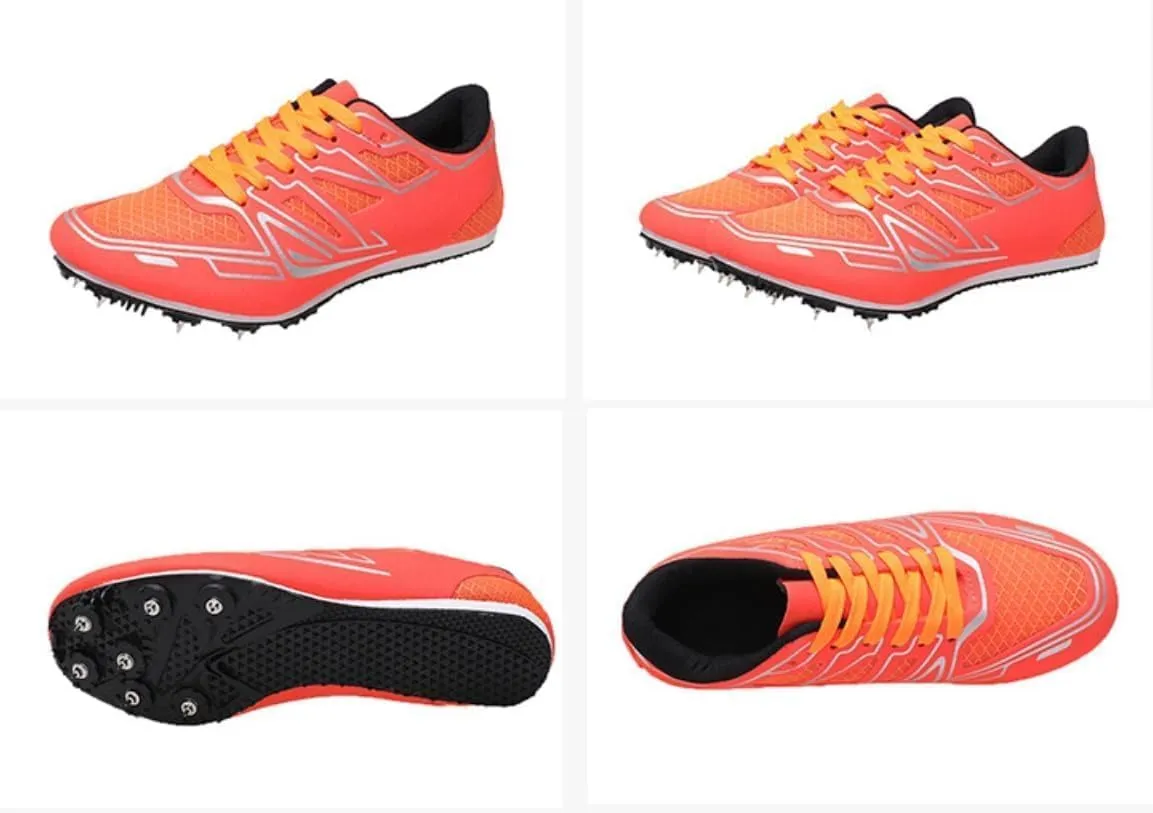 Professional Athletic Training Shoes, Suitable for Men, Women Track and Field Spikes Breathable Jumping & Middle-Distance Running Shoes
