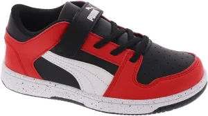 PUMA Rebound Layup Lo Speckle Hook-and-Loop (Little Kid) Puma Black/Puma White/High Risk Red 11.5 Little Kid M