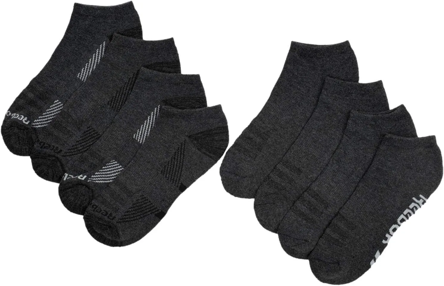 Reebok Men's Low Cut Socks Cushion Performance Training, Grey, 8 Pairs