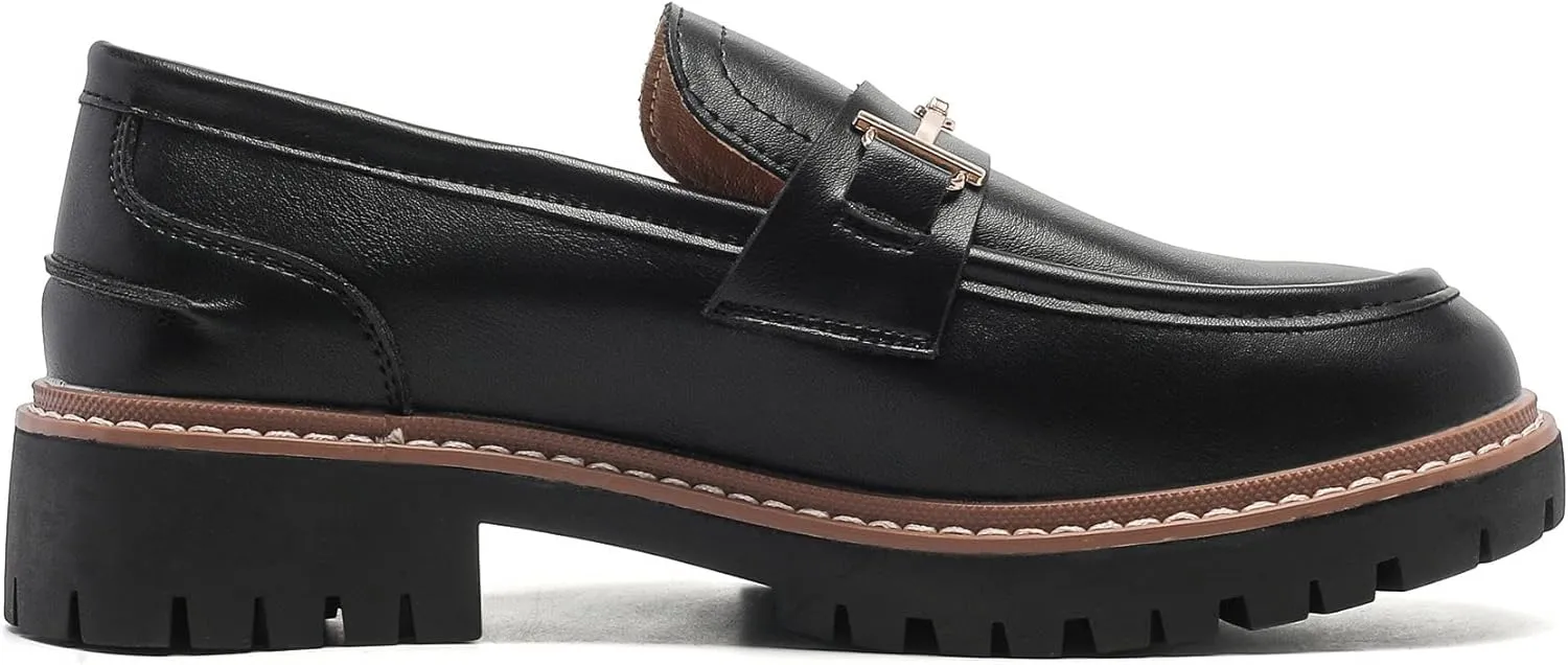 Round Toe Chunky Loafers Women Platform Loafers for Women