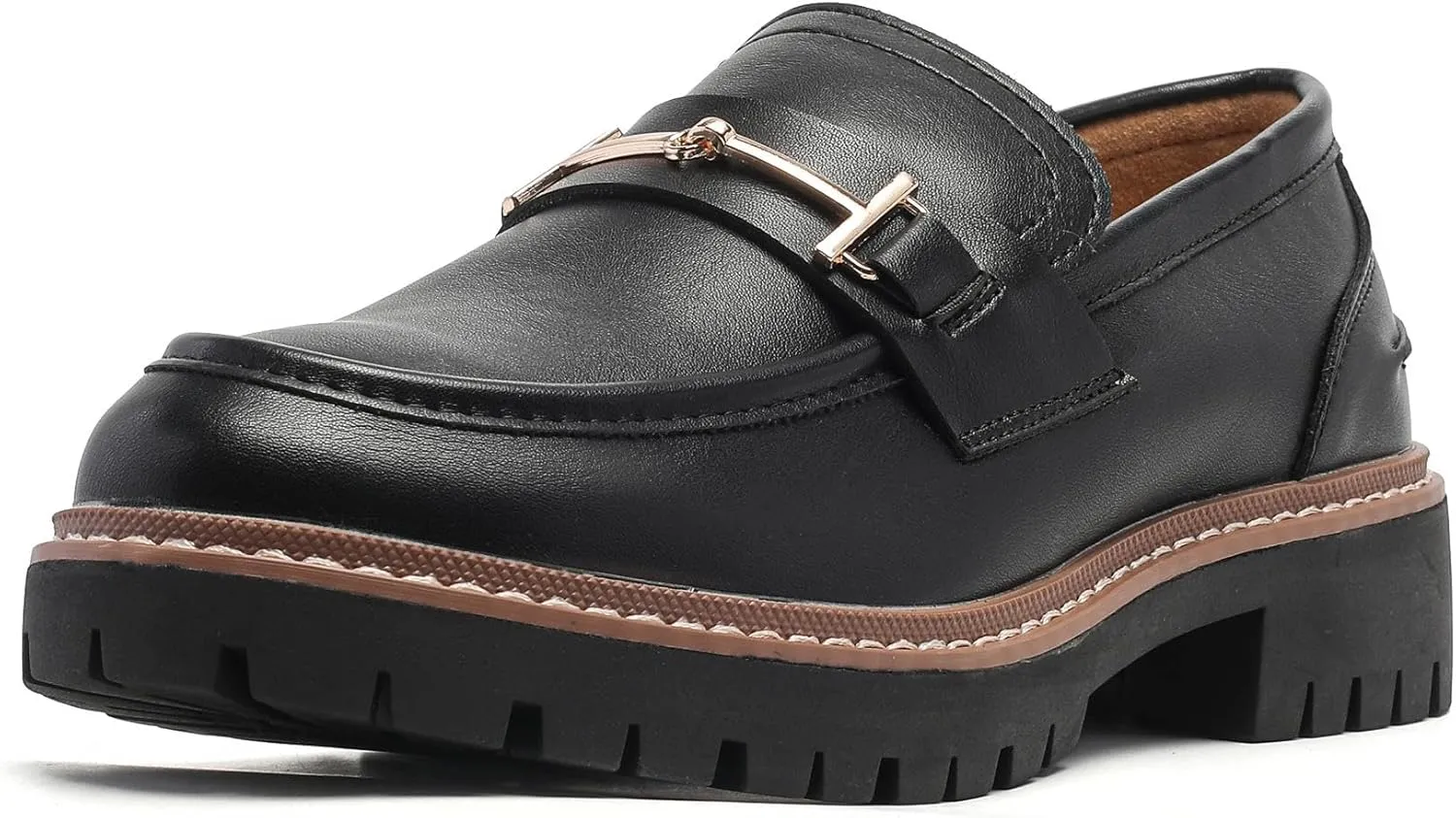 Round Toe Chunky Loafers Women Platform Loafers for Women