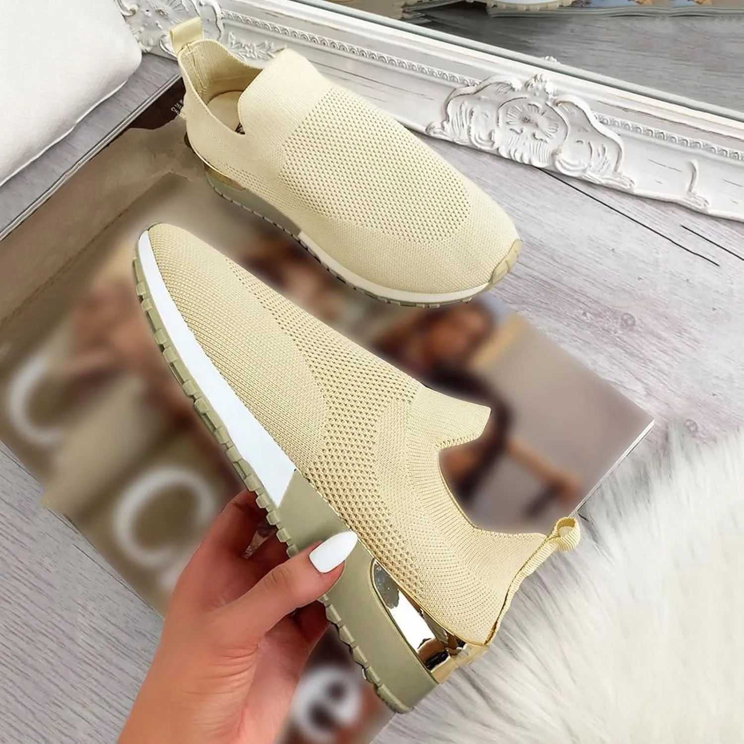 Runing Breathable Shoes Sports Outdoor Mesh Women Solid Color Womens Fashion Water Fitness Shoes
