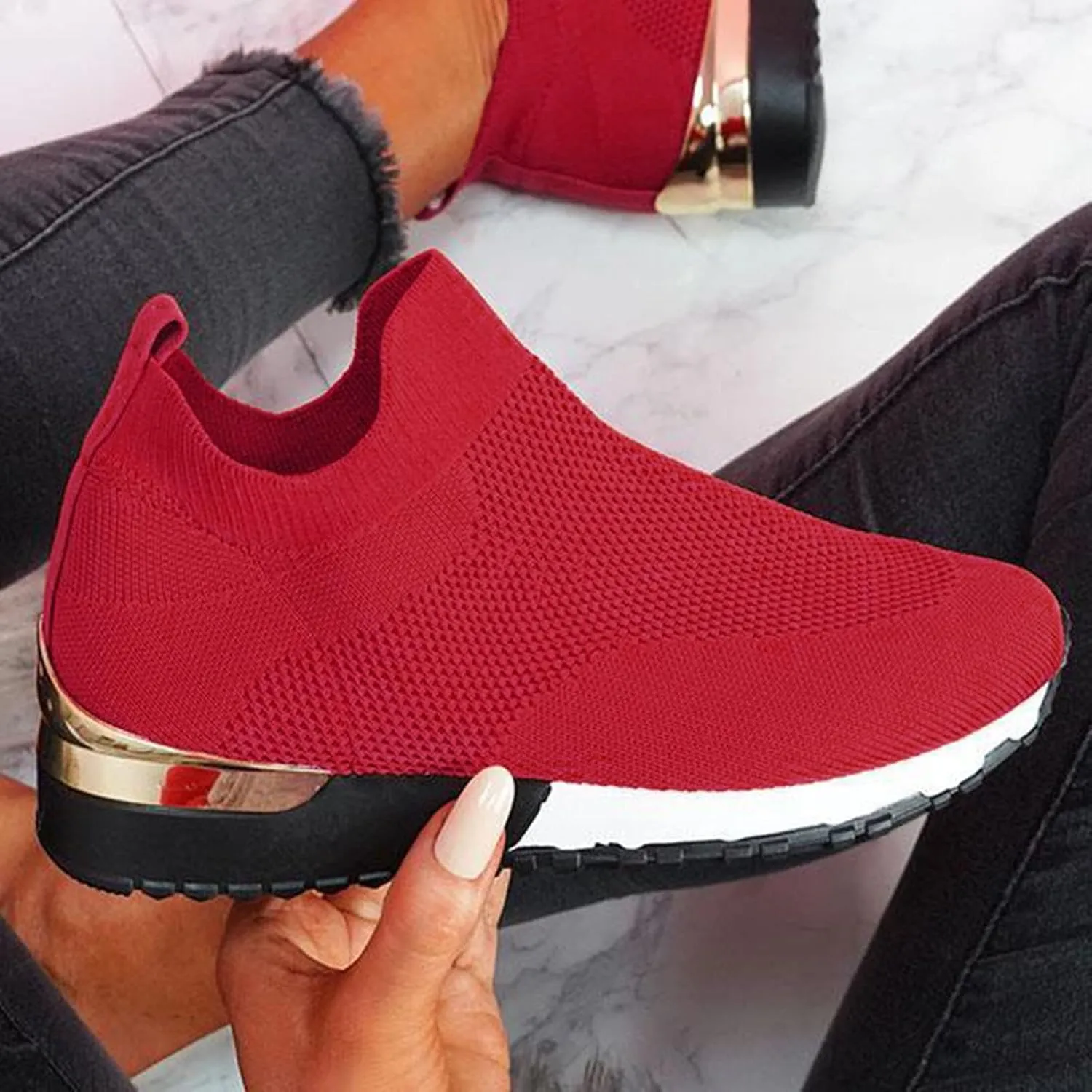 Runing Breathable Shoes Sports Outdoor Mesh Women Solid Color Womens Fashion Water Fitness Shoes