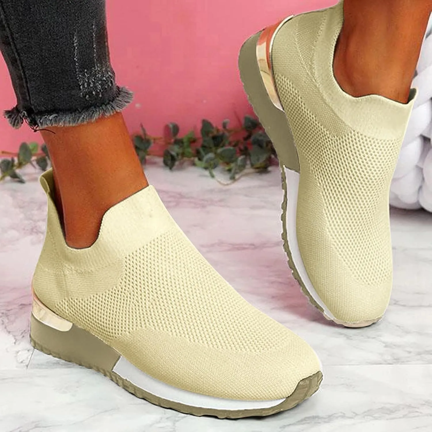 Runing Breathable Shoes Sports Outdoor Mesh Women Solid Color Womens Fashion Water Fitness Shoes
