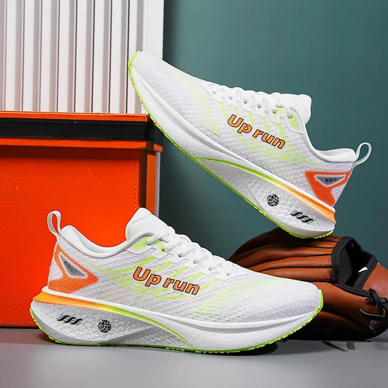 Running Shoes for Men Impact-Absorbing High Stretch Racing Sneakers Comfort Lightweight Non-Slip Walking Tennis Athletic Trainer