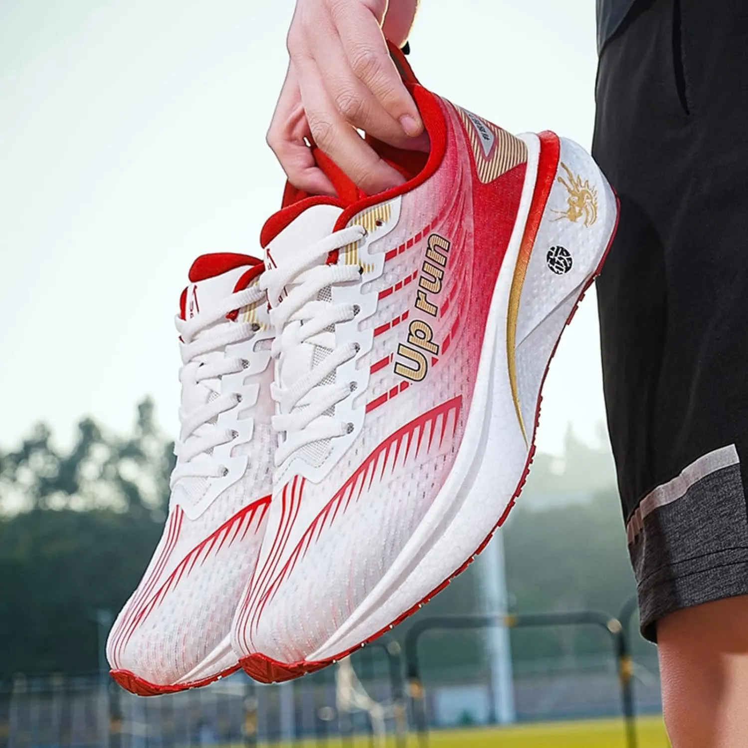 Running Shoes for Men Impact-Absorbing High Stretch Racing Sneakers Comfort Lightweight Non-Slip Walking Tennis Athletic Trainer
