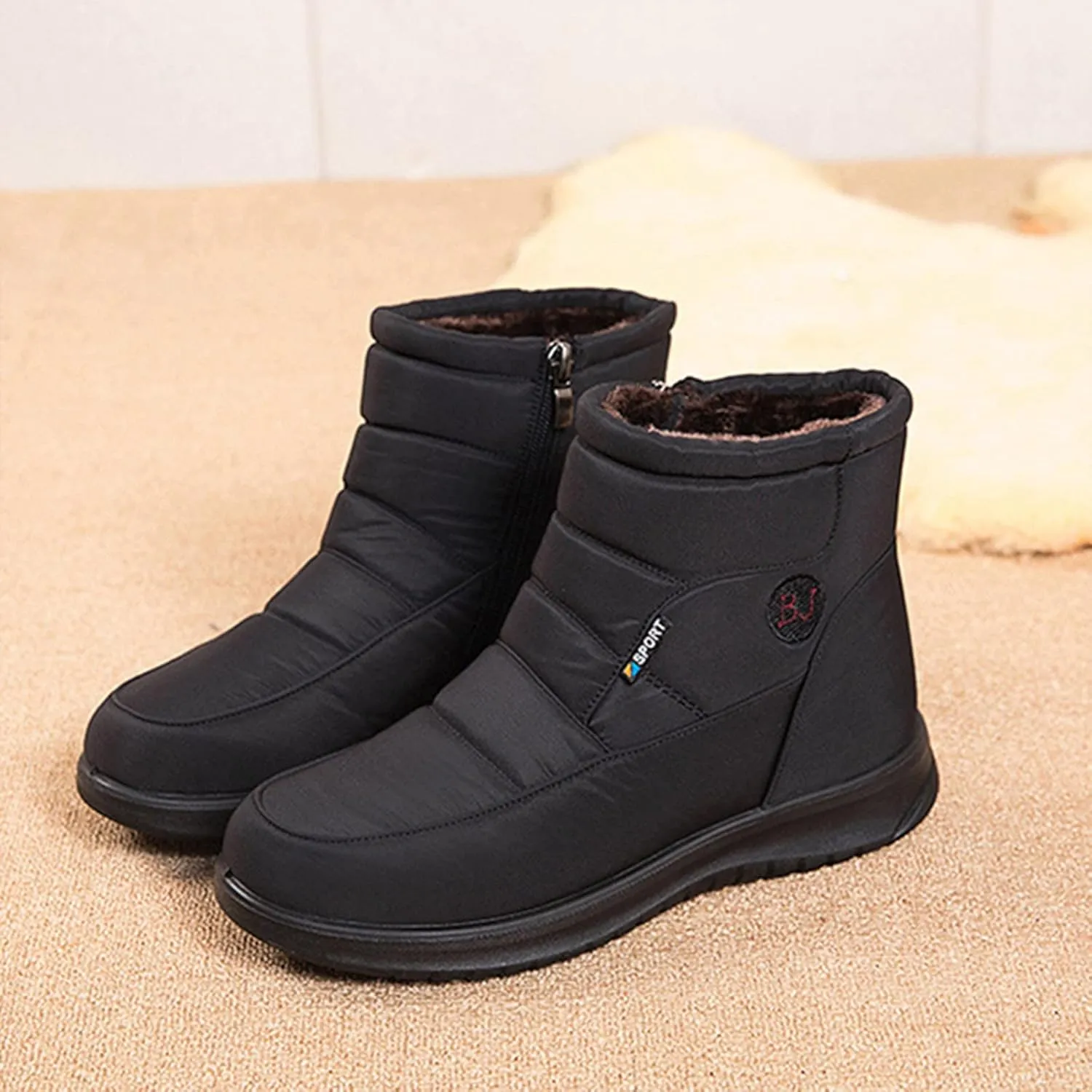 Rvidbe Platform Boots for Women Womens Fashion Winter Warm Snow Boots Comfy Outdoor Waterproof Furry Boots Soft Shoes