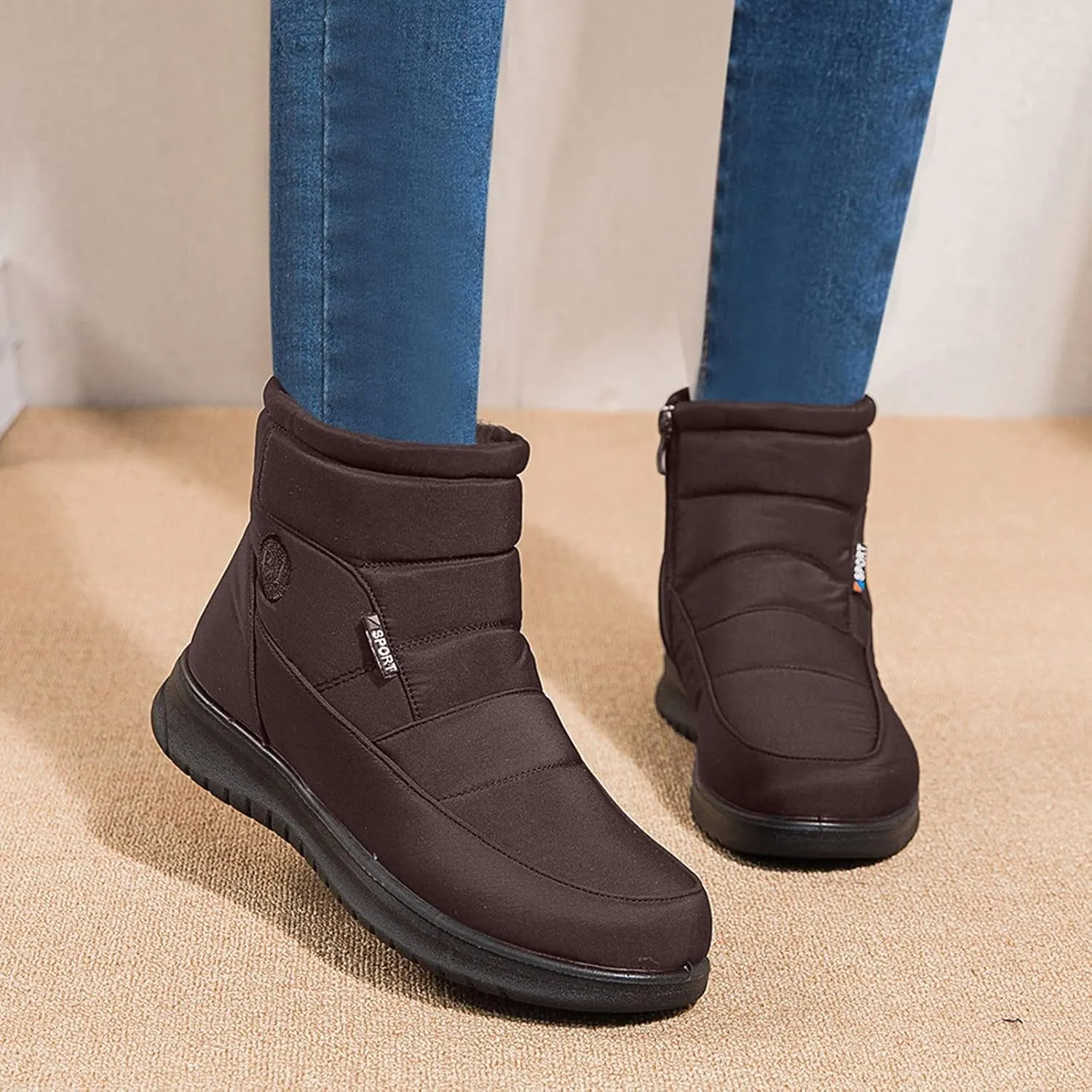 Rvidbe Platform Boots for Women Womens Fashion Winter Warm Snow Boots Comfy Outdoor Waterproof Furry Boots Soft Shoes