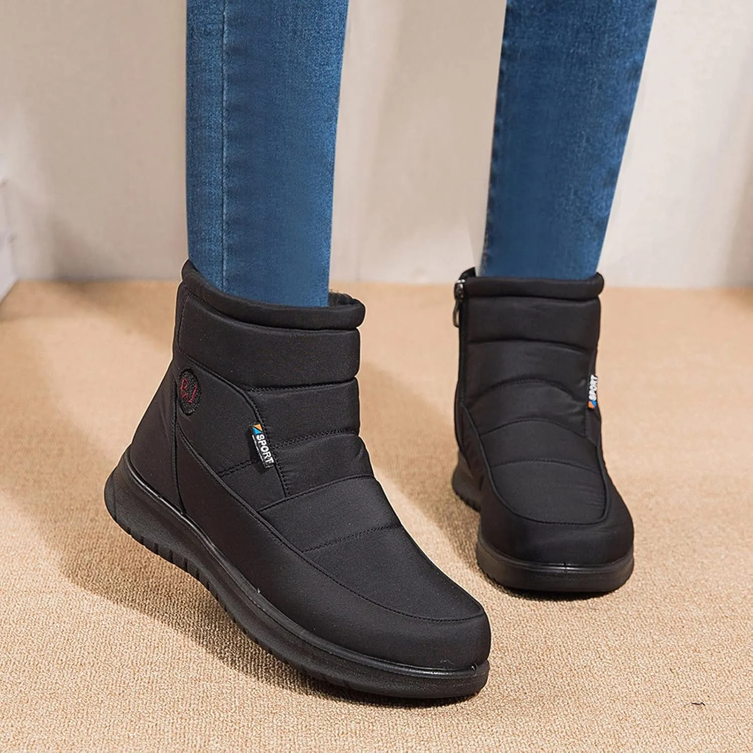 Rvidbe Platform Boots for Women Womens Fashion Winter Warm Snow Boots Comfy Outdoor Waterproof Furry Boots Soft Shoes