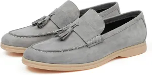 Santimon Men's Suede Tassel Loafers, Slip-On Moccasins with Cushioned Sole ?Comfort Business Casual & Stylish Footwear for Wedding Travel, and Everyday