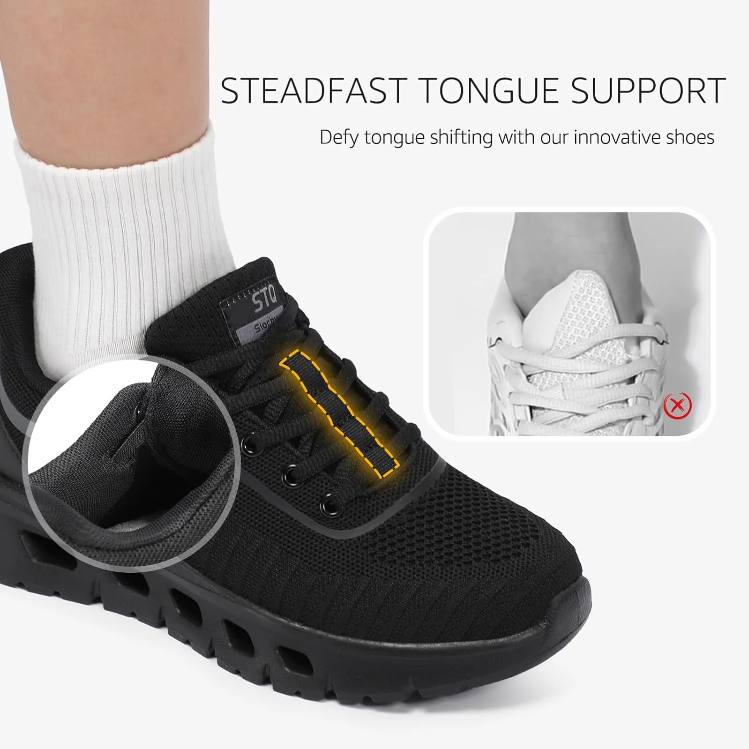 STQ Road Running Shoes for Womens Breathable Walking Tennis Sneakers Women Athletic Gym Workout Cushion Sport Training Fitness Cushioned Lightweight Comfort Plantar Fasciitis