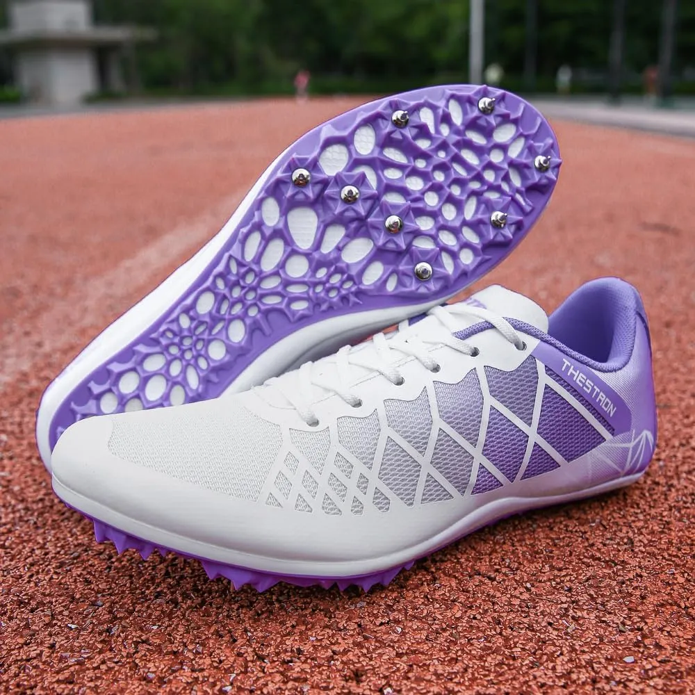 THESTRON Professional Spikes Track & Field Shoes for Men Women Kids Breathable Racing Jumping Sprint Running Sneakers