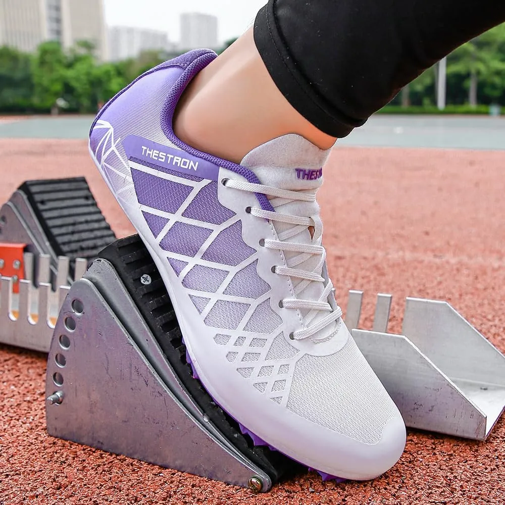 THESTRON Professional Spikes Track & Field Shoes for Men Women Kids Breathable Racing Jumping Sprint Running Sneakers