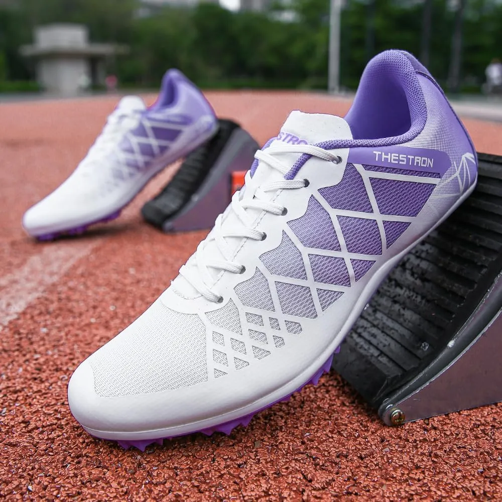 THESTRON Professional Spikes Track & Field Shoes for Men Women Kids Breathable Racing Jumping Sprint Running Sneakers