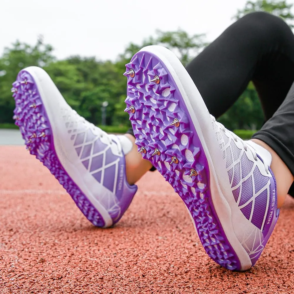 THESTRON Professional Spikes Track & Field Shoes for Men Women Kids Breathable Racing Jumping Sprint Running Sneakers