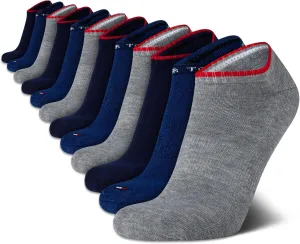 Tommy Hilfiger Mens Low Cut Socks - 12 Pack Athletic Performance Moisture Wicking No Show Running Socks for Men (Sizes: 7-12)