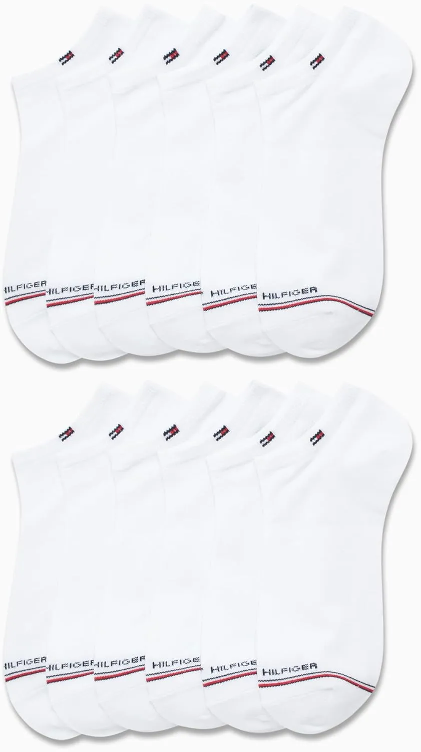 Tommy Hilfiger Men's Socks - 12 Pack Cushion Comfort Athletic Low Cut No Show Ankle Socks (Shoe Size 7-12)