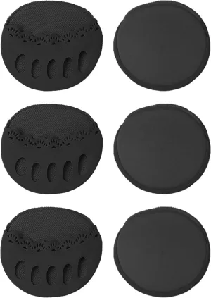 Triplewood 3 Pairs Women's Open Toe Slide Sandal Liner Socks Non Slip Toe Cover No Show Half Socks with Sponge Cushion
