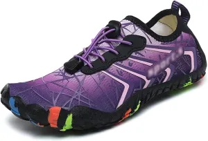 Unisex Barefoot Shoes, Nonslip Breathable Quick Drying, Beach Sandals, Fitness Shoes, Water Sports Shoes, Wading Shoe (Color : Purple, Size : 7)