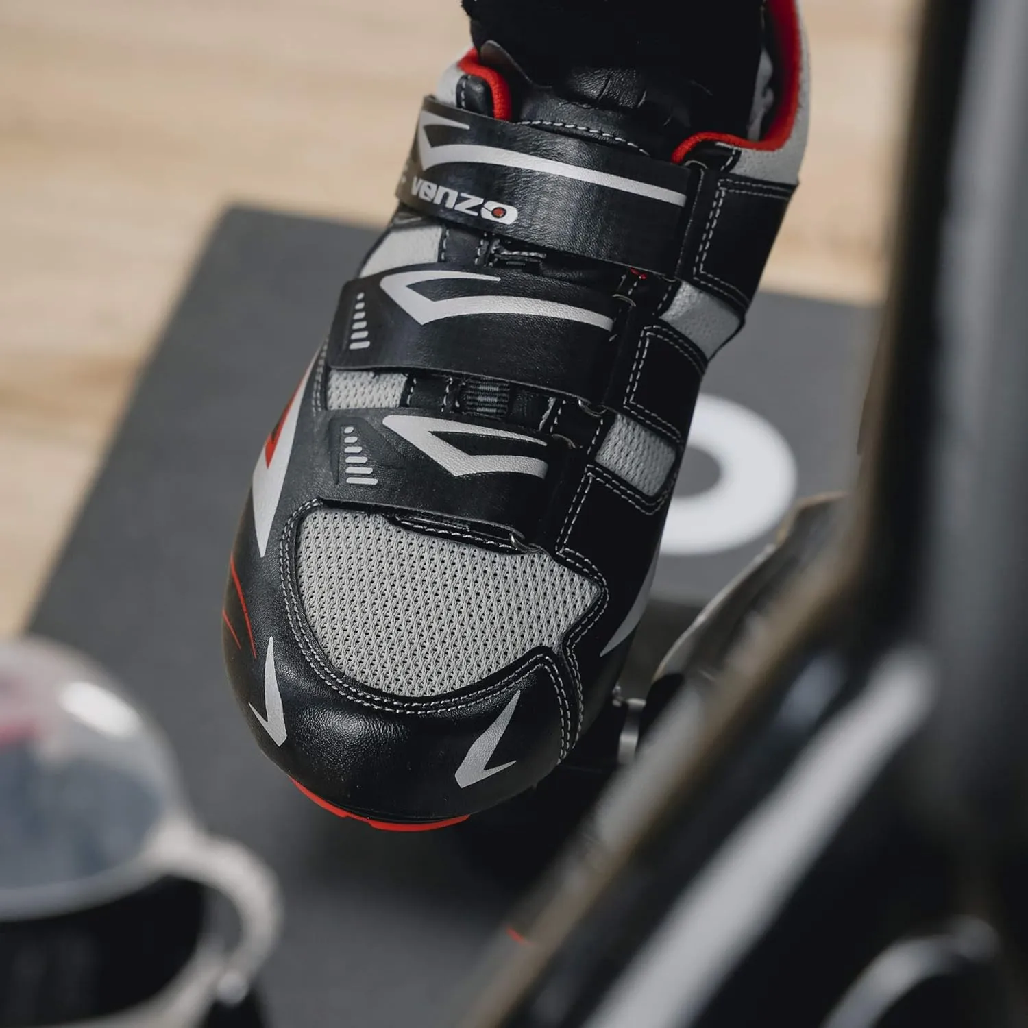 Venzo Bicycle Men's Road Cycling Riding Shoes - 3 Straps - Compatible with Look Delta & for Shimano SPD-SL - Perfect for Road Racing Bikes
