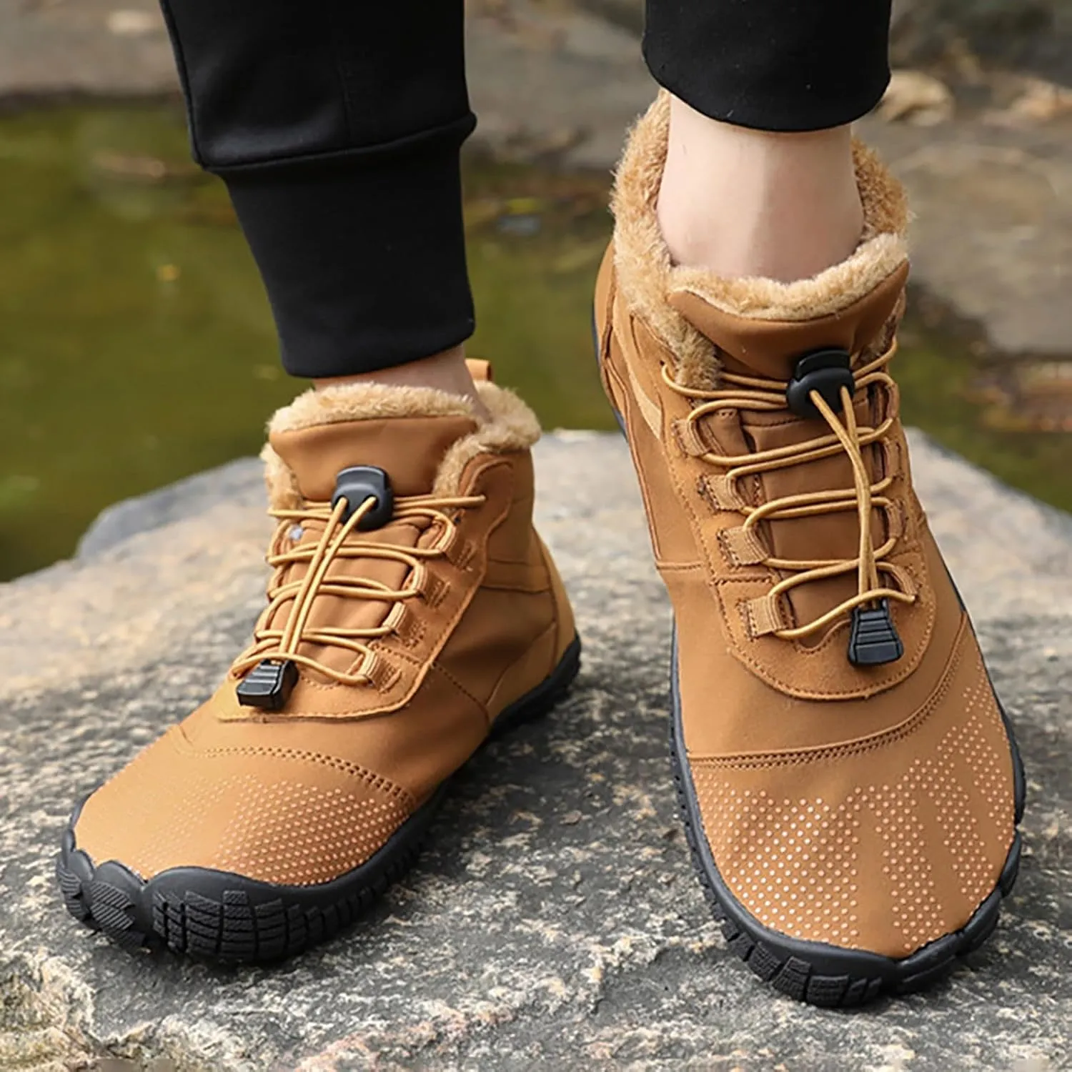 Winter Boots For Women Large Size Hiking Boots Non Slip Thick Sole Snow Boots Five Toe Outdoor Cotton Shoes