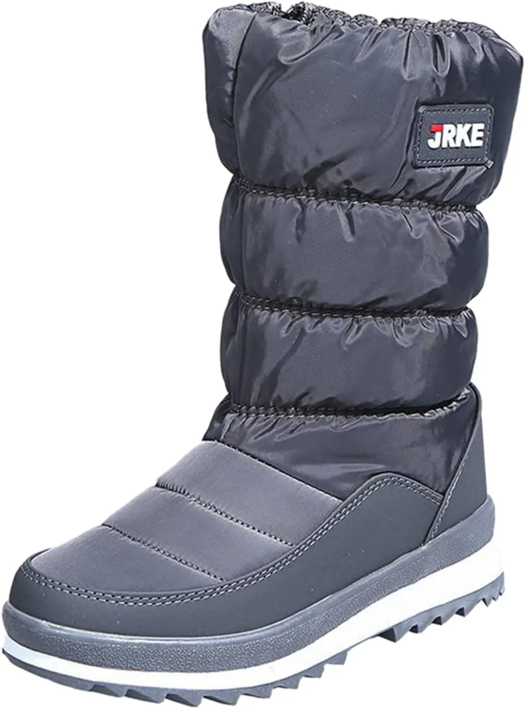 Winter Boots For Women Puffly Platform Snow Boots Plus Fleece Side Zipper Mid-Calf Cotton Non-Slip Booties