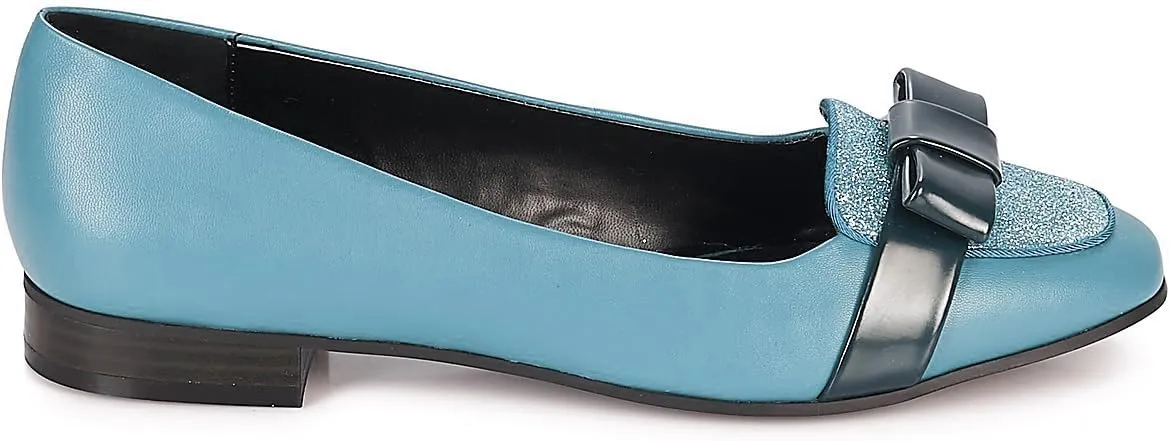 Women Chunky Low Heel Loafers Bow Slip On Closed Round Toe Loafer Shoes Matte Sequin Comfy 1 Inch Block Heels Dress Shoes Pumps Patchwork Glitter Office Work Pumps Cute Chic 4-11 M US
