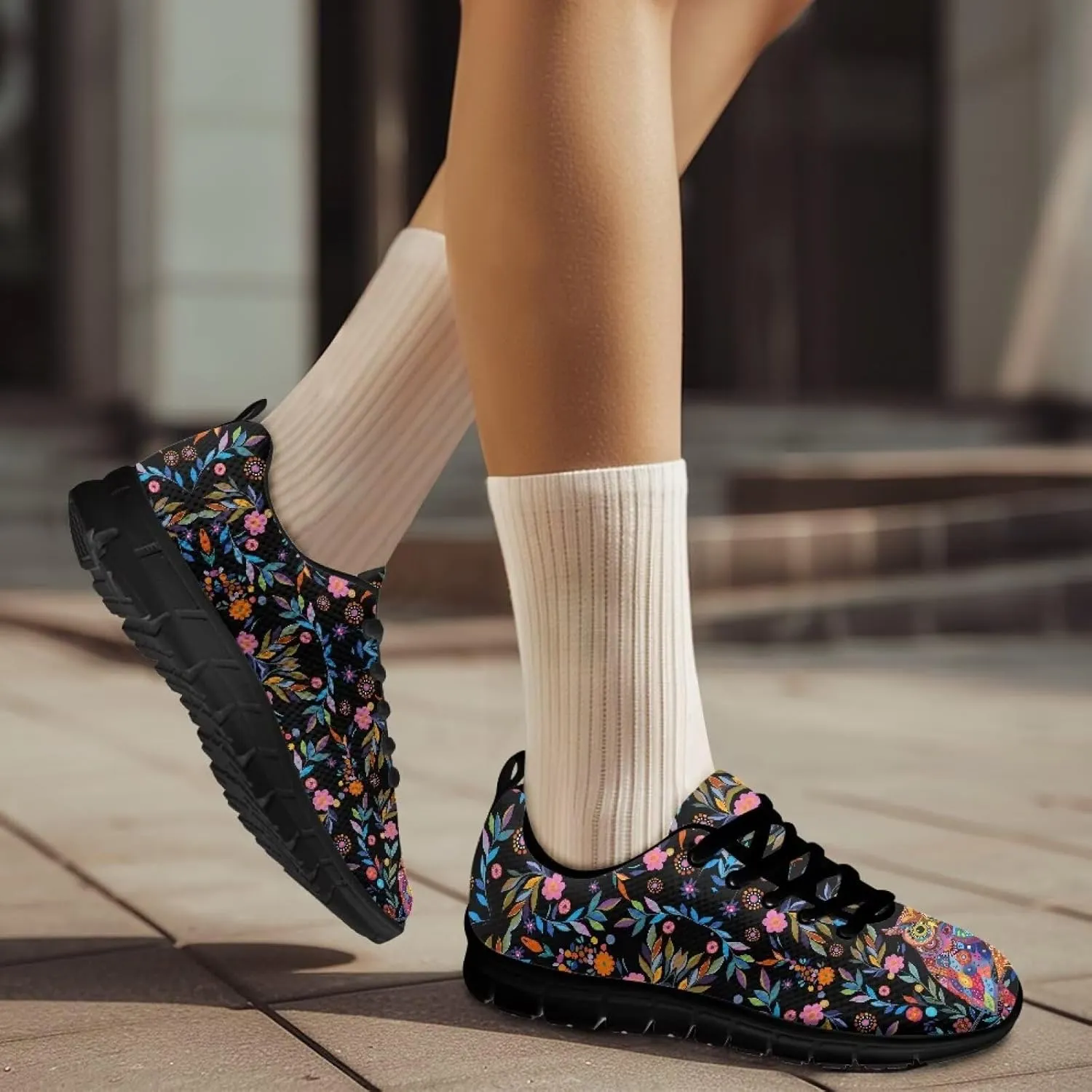 Women Lace Up Athletic Trainers Running Sneakers Lightweight Breathable Sports Tennis Shoes Non Slip Comfort Causal Shoes US 5-12