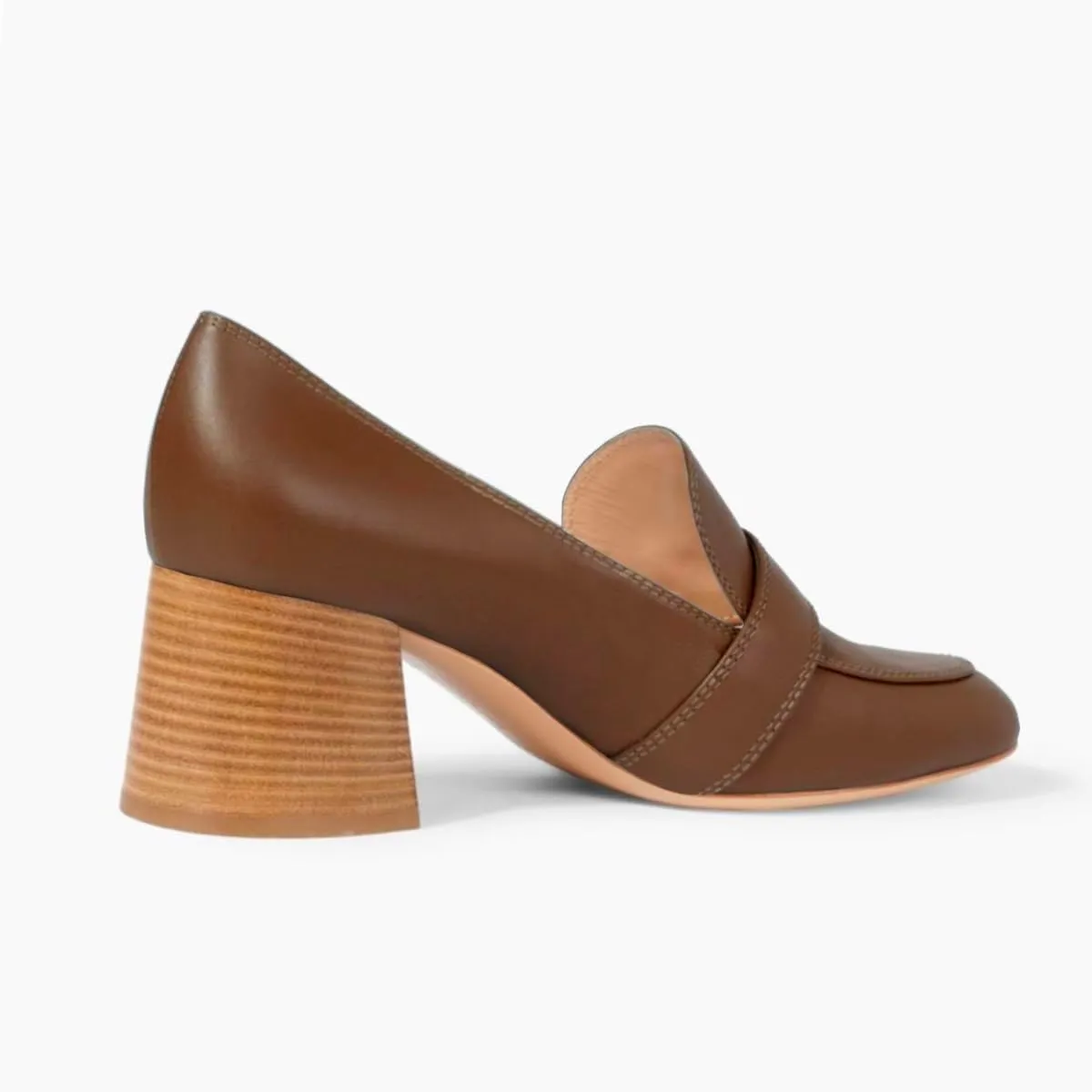 Women Stacked Chunky Heel Loafers Round Toe Slip On Loafer Pumps Buckle 2 inch Mid Block Heel Penny Loafers Office Ladies Casual Daily Loafer Heels Dress Shoes Matte 4-11 M US