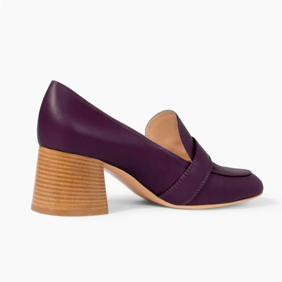 Women Stacked Chunky Heel Loafers Round Toe Slip On Loafer Pumps Buckle 2 inch Mid Block Heel Penny Loafers Office Ladies Casual Daily Loafer Heels Dress Shoes Matte 4-11 M US