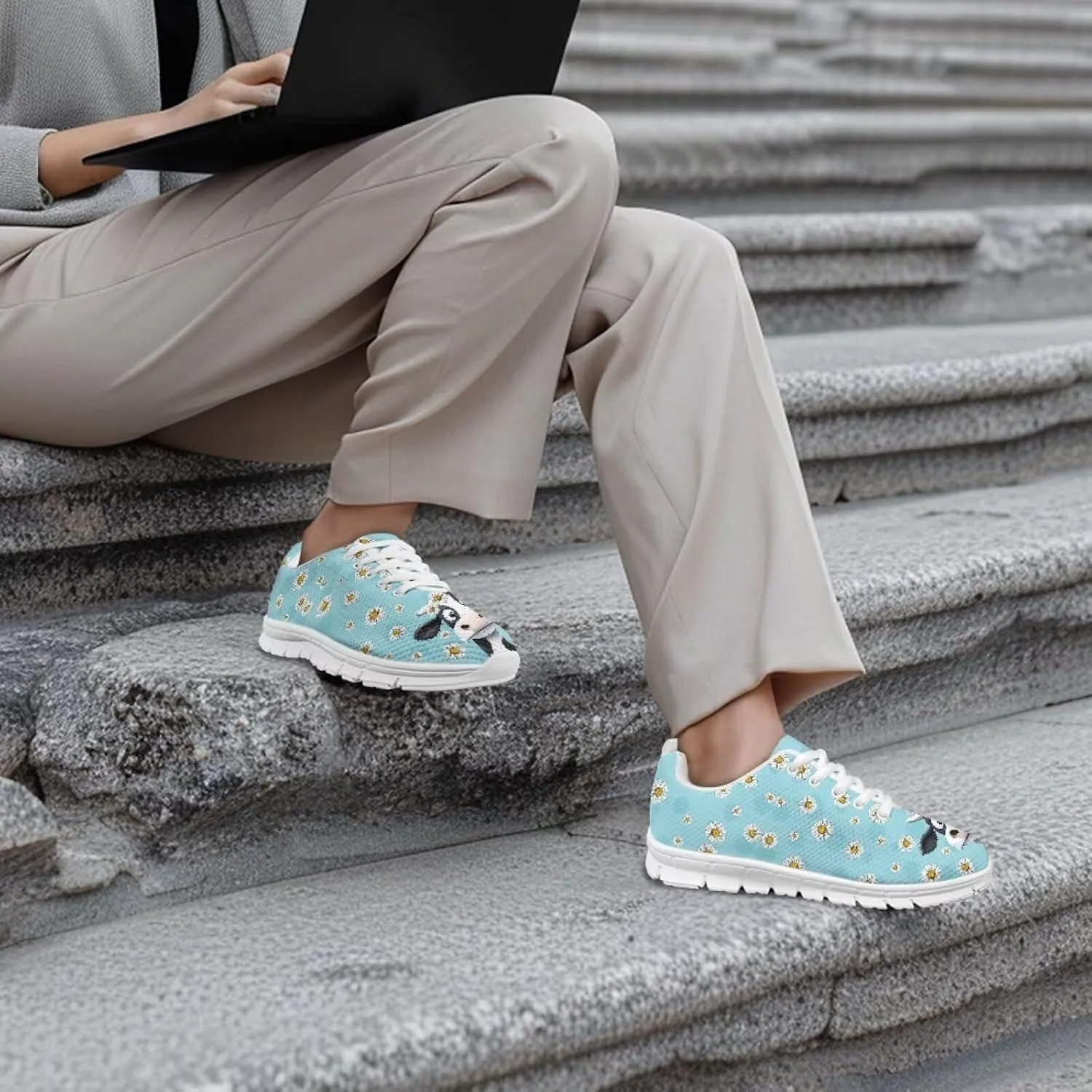 Women's Animal Sneakers Lightweight Comfortable Running Walking Shoes Non Slip Breathable Mesh Sports Tennis Shoes US 5-12