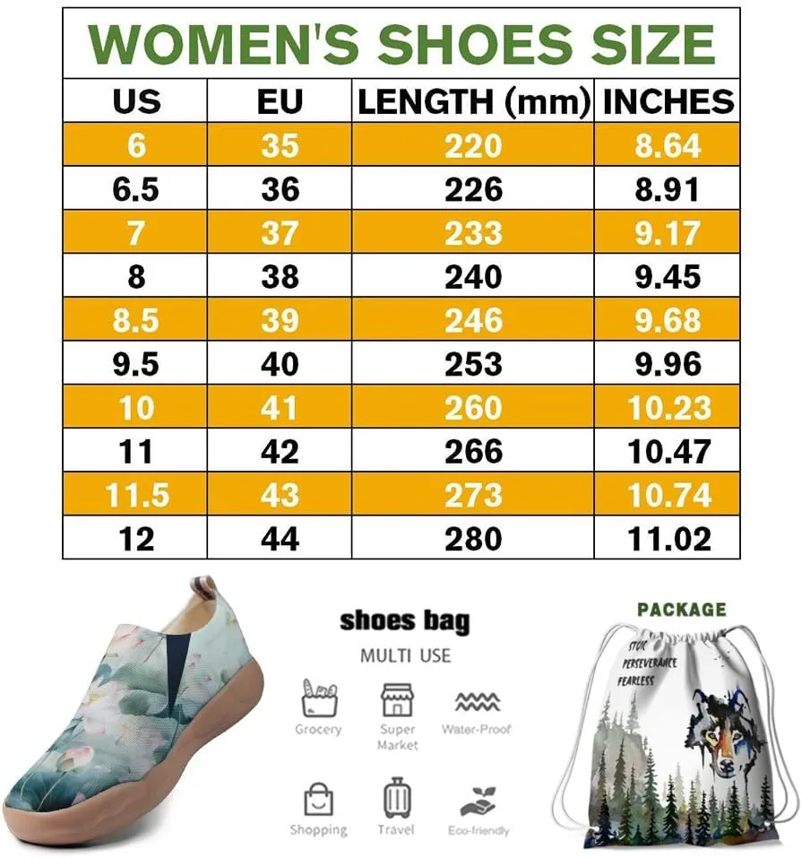 Women's Art Travel Sneakers Colorful Comfortable Slip On Shoes Casual Floral Stylish Everyday Loafers