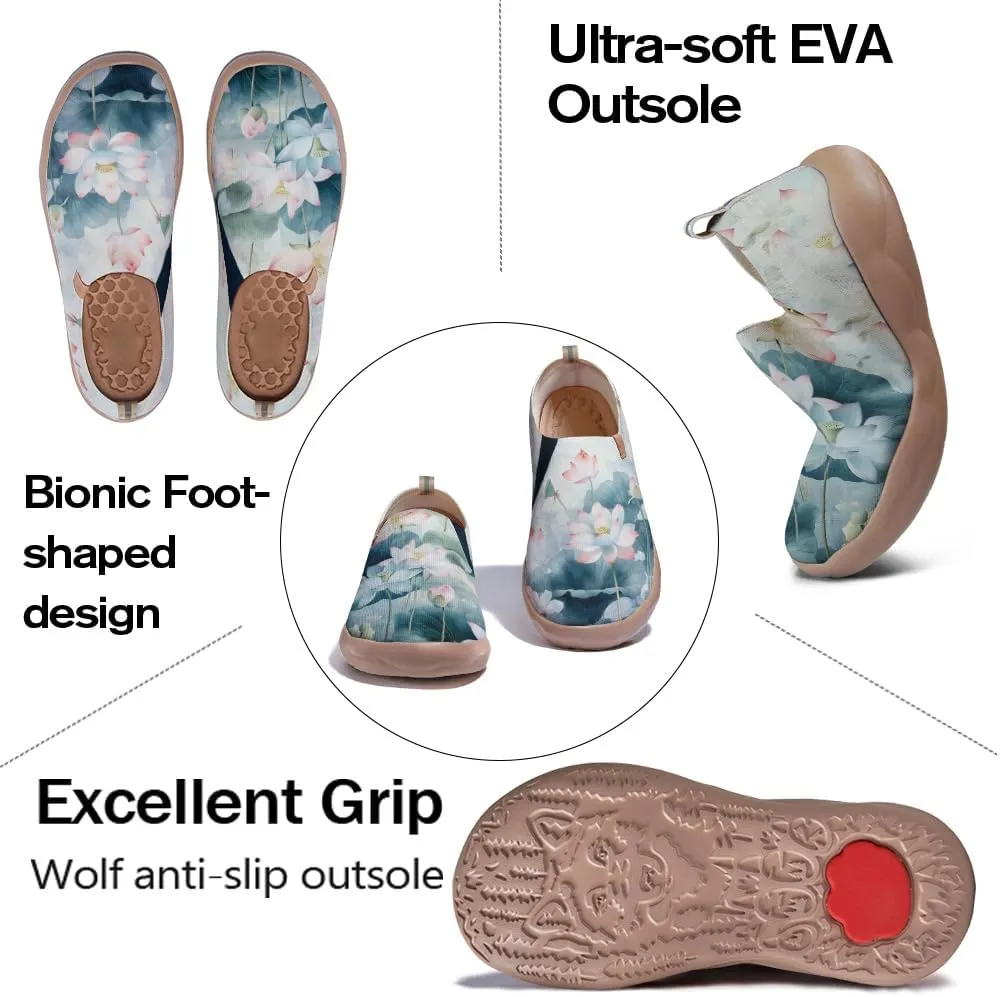 Women's Art Travel Sneakers Colorful Comfortable Slip On Shoes Casual Floral Stylish Everyday Loafers