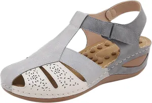 Women's Causal Closed Toe Wedges Sandals Summer Comfortable Ankle Strap Beach Dressy Sandal Water Ladies Slides