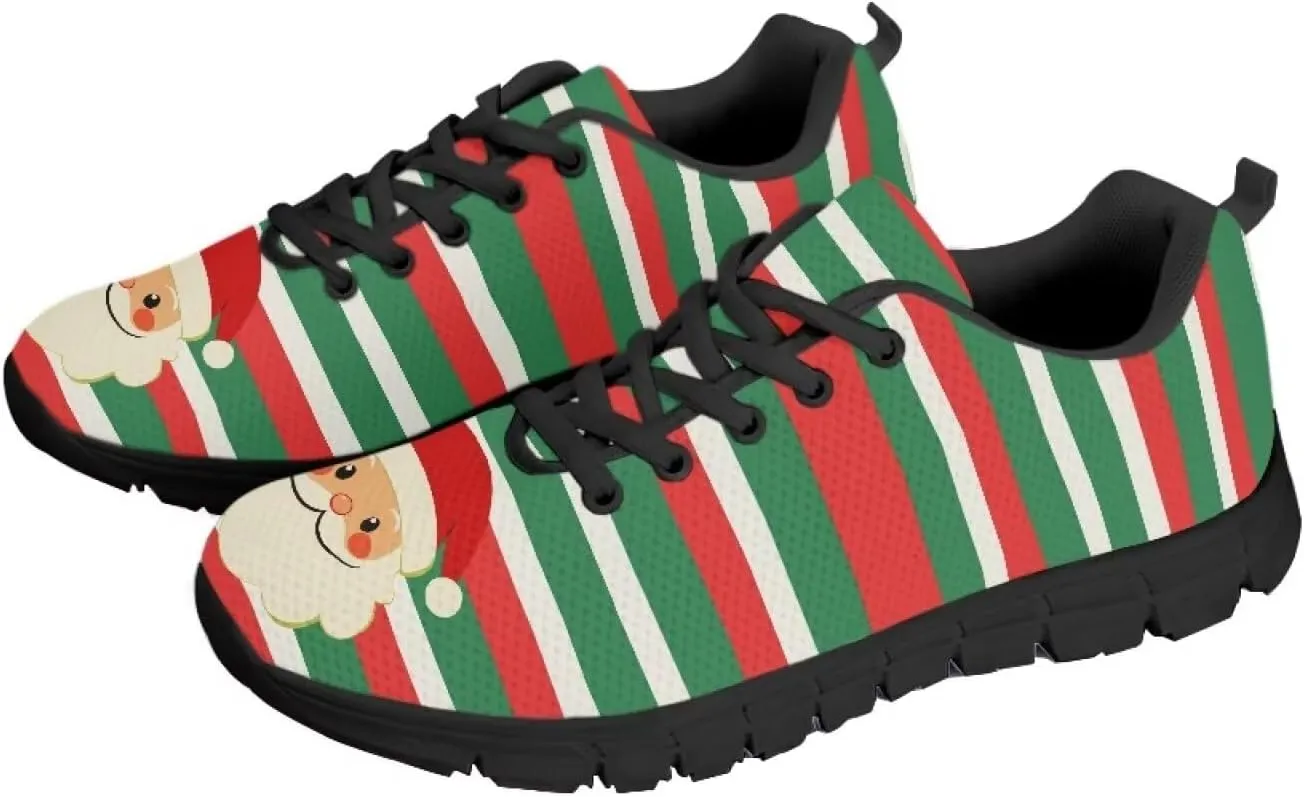 Women's Christmas Running Shoes Lightweight Sports Tennis Shoes Walking Flat Shoes Non Slip Breathable Mesh Athletic Sneakers US 5-12
