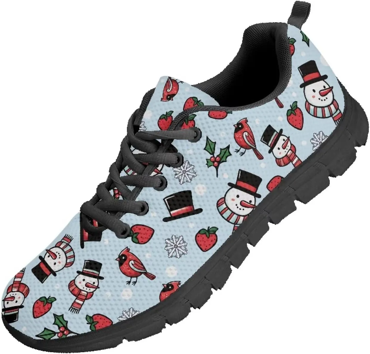 Women's Christmas Running Shoes Lightweight Sports Tennis Shoes Walking Flat Shoes Non Slip Breathable Mesh Athletic Sneakers US 5-12