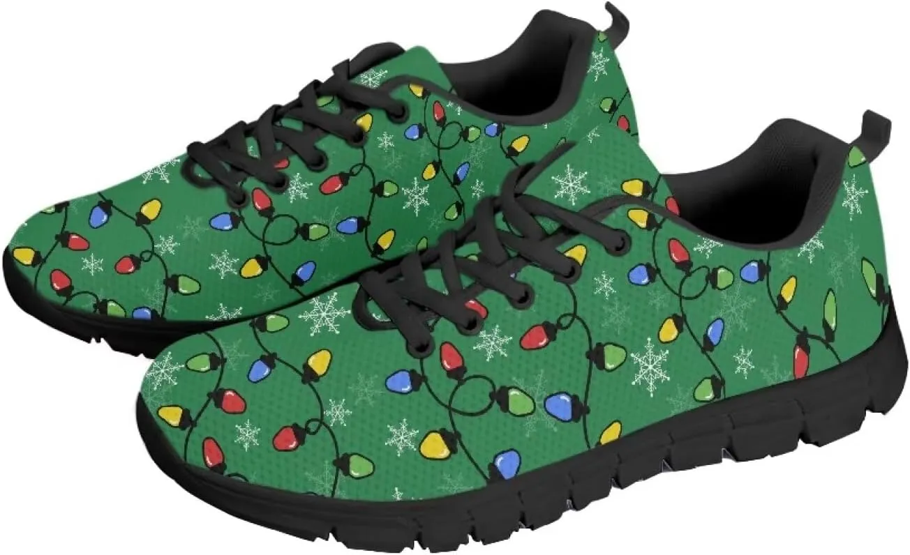 Women's Christmas Running Shoes Lightweight Sports Tennis Shoes Walking Flat Shoes Non Slip Breathable Mesh Athletic Sneakers US 5-12