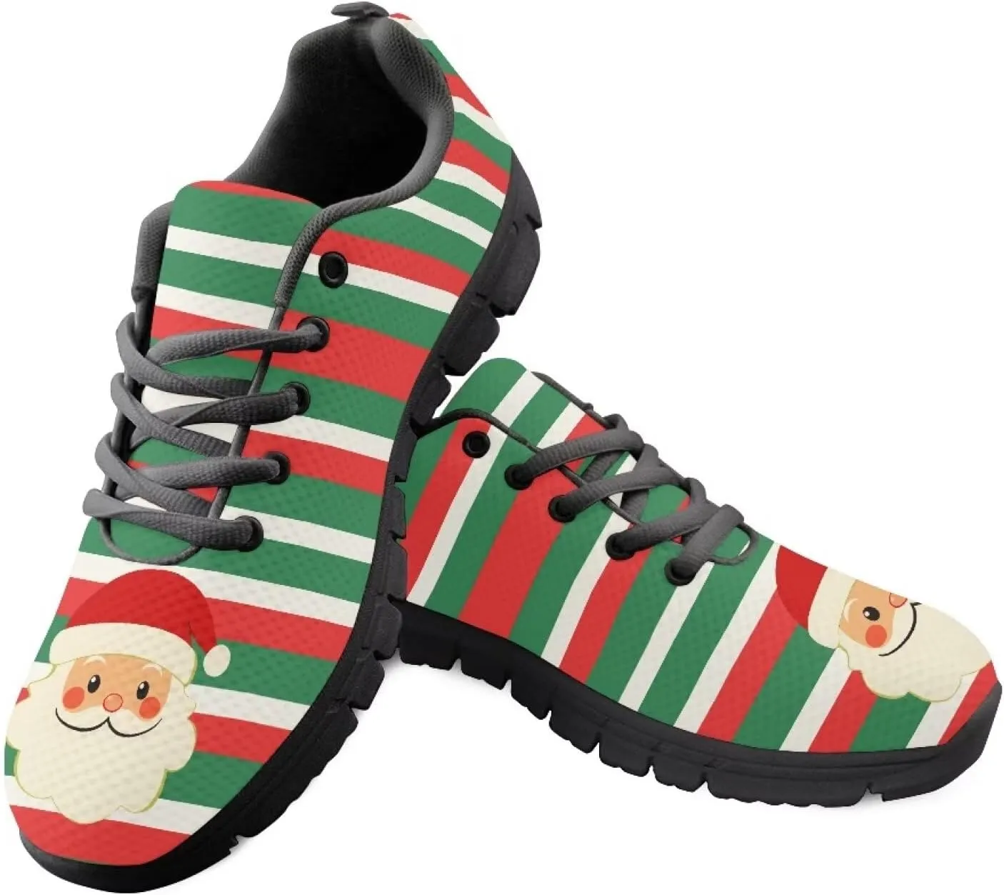 Women's Christmas Running Shoes Lightweight Sports Tennis Shoes Walking Flat Shoes Non Slip Breathable Mesh Athletic Sneakers US 5-12
