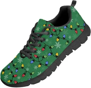 Women's Christmas Running Shoes Lightweight Sports Tennis Shoes Walking Flat Shoes Non Slip Breathable Mesh Athletic Sneakers US 5-12