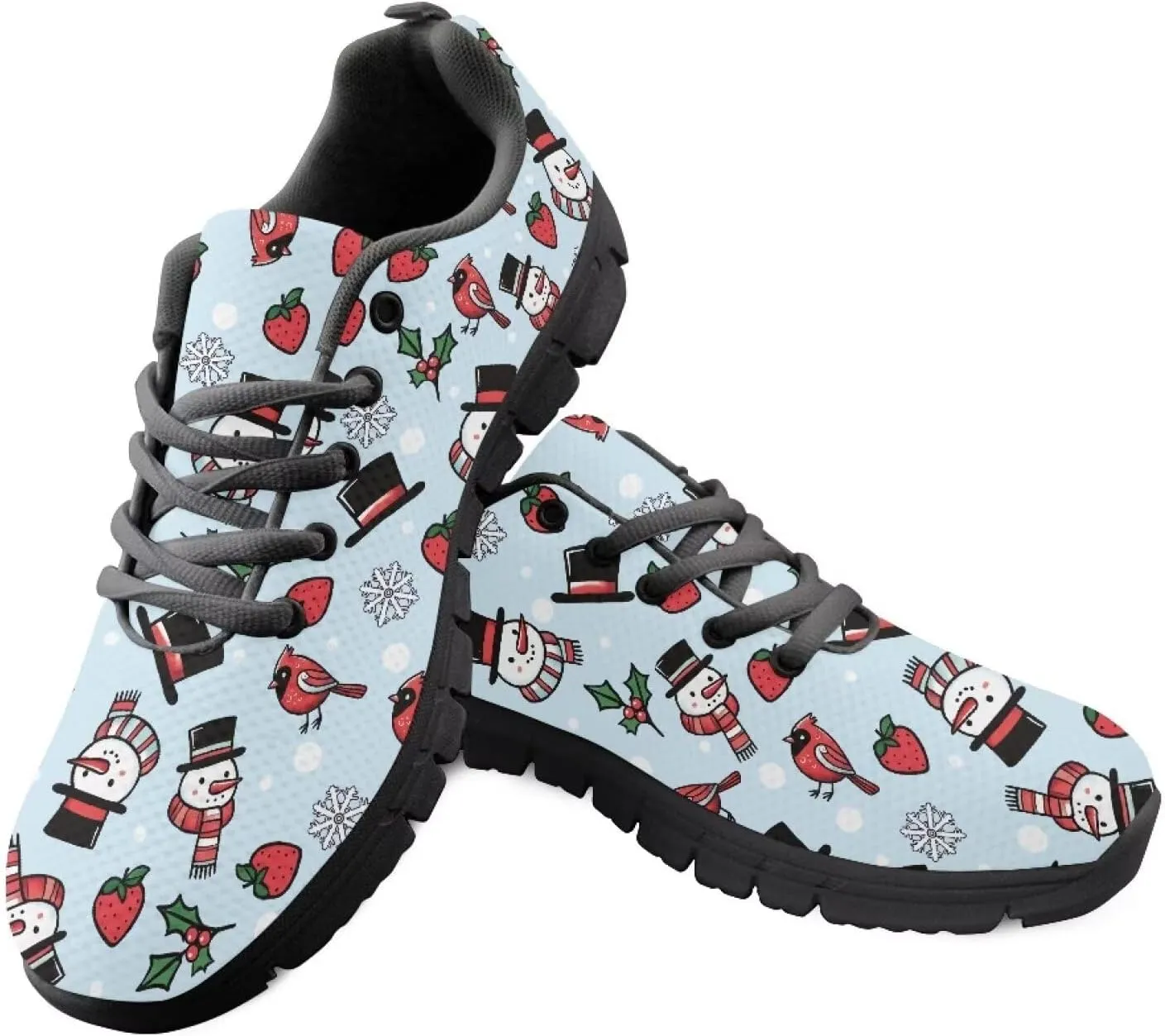 Women's Christmas Running Shoes Lightweight Sports Tennis Shoes Walking Flat Shoes Non Slip Breathable Mesh Athletic Sneakers US 5-12